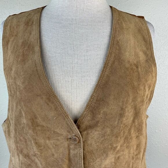 CLifford & Willis Leather Dress Vest Size M EUC - Picture 2 of 9